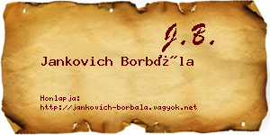Jankovich Borbála névjegykártya