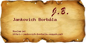 Jankovich Borbála névjegykártya